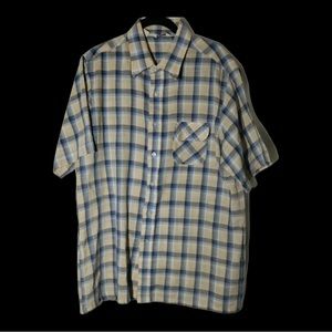 Levi's Panatela Vintage 80's Beige Plaid Button Down Men's Shirt Size XL